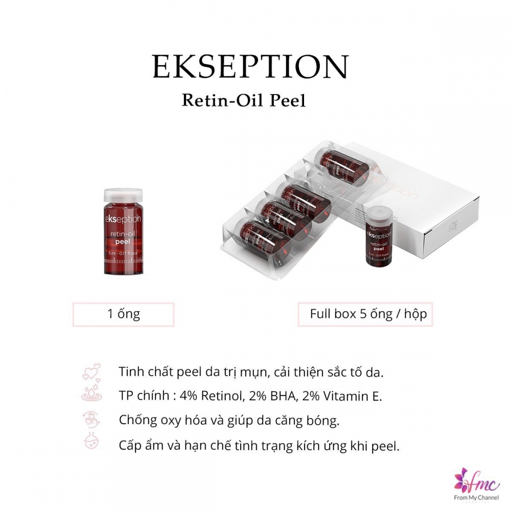 Ekseption Retin-oil Peel Tinh chất peel da giảm mụn, thâm mụn và căng bóng, trẻ hoá da