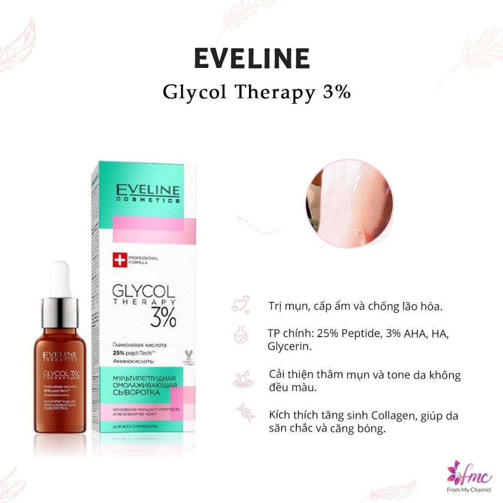 Serum Eveline Glycol Therapy 25% Peptides 3% Glycolic
