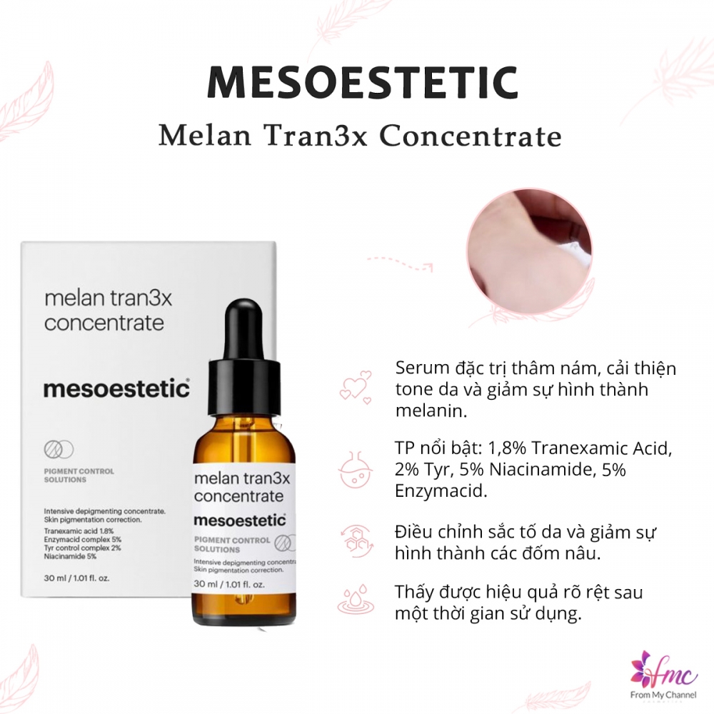 Serum Melan Tran3x Concentrate của hãng MESOESTETIC 30ml