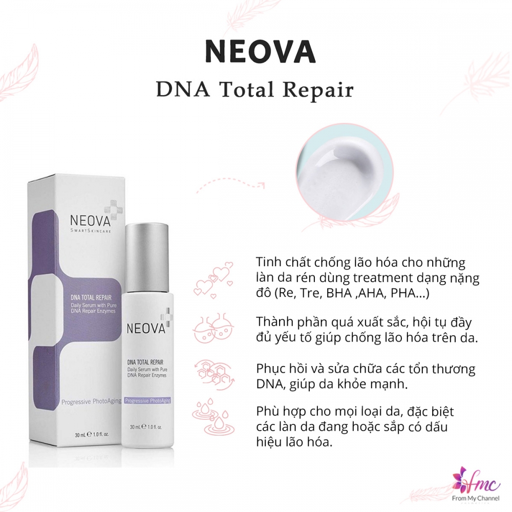 Tinh chất chống lão hóa , dưỡng ẩm, giúp da căng bóng - NEOVA DNA TOTAL REPAIR 30ml