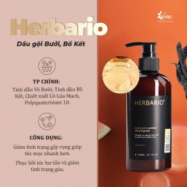 Bộ tứ chăm sóc tóc Herbario - Vỏ Bưởi kết hợp cùng Bồ Kết