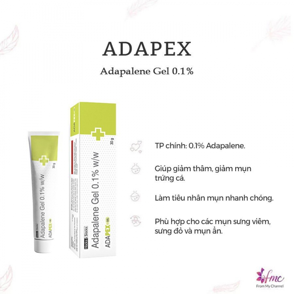 Gel giảm mụn, giảm thâm ADAPEX - Adapalene USP 30g