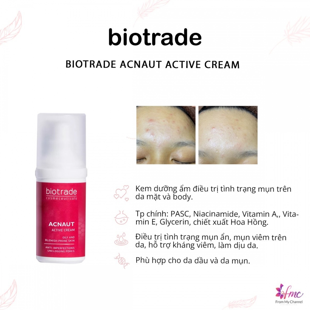 Kem dưỡng trị mụn Biotrade Acnaut Active Cream 30ML