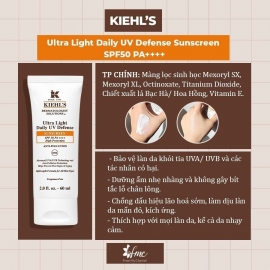 Kem chống nắng Kiehl’s Ultra Light Daily UV Defense Sunscreen SPF50 PA++++ 60ml