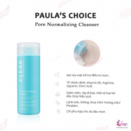 Sữa Rửa Mặt Paula's Choice Clear Pore Normalizing Cleanser Cho Da Dầu Mụn 117ml
