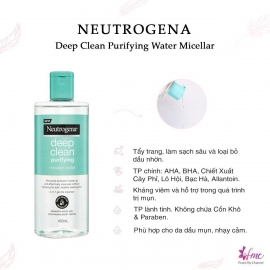 NƯỚC TẨY TRANG LÀM SẠCH SÂU 3 trong 1 Neutrogena Deep Clean Micellar Purifying Water 400ml