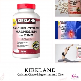 Viên Uống Vitamin D3 Kirkland Calcium Citrate Magnesium and Zinc 500 Viên