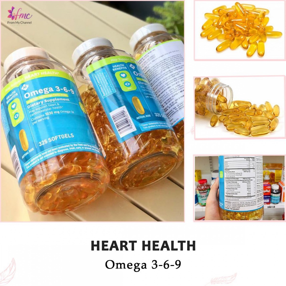 Viên uống Omega 3-6-9 Member’s Mark Omega 3-6-9 Dietary Supplement  325 viên
