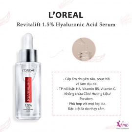 Tinh chất cấp ẩm L’Oreal Paris Pure Hyaluronic Acid 1.5%