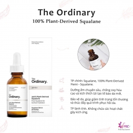 Tinh chất dưỡng ẩm The Ordinary 100% Plant-Derived Squalane 30ml