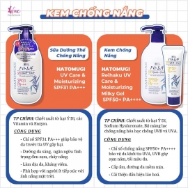 Hatomugi Kem Chống Nắng Reihaku UV Care & Moisturizing Milky Gel chiết xuất ý dĩ SPF50+ PA++++ Hatomugi Kem Chống Nắng Reihaku UV Care & Moisturizing Milky Gel chiết xuất ý dĩ SPF50+ PA++++