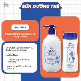 Sữa Dưỡng Thể Hatomugi Moisturizing & Conditioning Body Lotion cấp ẩm, dịu da, sáng da 250g Sữa Dưỡng Thể Hatomugi Moisturizing & Conditioning Body Lotion cấp ẩm, dịu da, sáng da 250g
