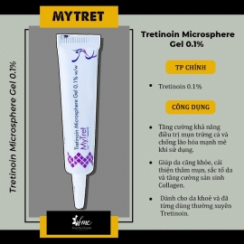 Tretinoin Microsphere Gel ba nồng độ từ 0,025%, 0,04%, 0,1%