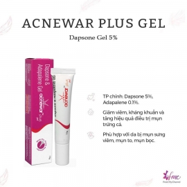 Gel cải thiện MỤN TRỨNG CÁ ADAPALENE AND DAPSONE ACNEWAR PLUS 15G