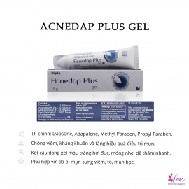 Gel ngừa mụn trứng cá Dapsone And Adapalene Acnedap Plus 15g Gel ngừa mụn trứng cá Dapsone And Adapalene Acnedap Plus 15g