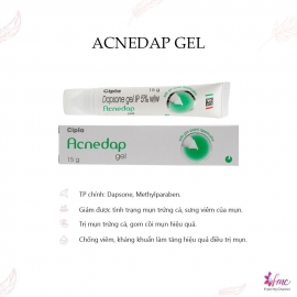 Gel trị mụn trứng cá Dapsone Gel IP 5% w/w Acnedap 15g Gel trị mụn trứng cá Dapsone Gel IP 5% w/w Acnedap 15g