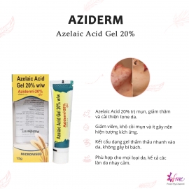 Gel trị mụn và thâm Azelaic Acid Gel 20% Aziderm 20% 15g Gel trị mụn và thâm Azelaic Acid Gel 20% Aziderm 20% 15g
