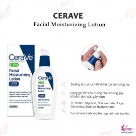 Kem Dưỡng CERAVE PM Facial Moisturizing Lotion Ultra Lightweight Da Nhạy Cảm  86ml Kem Dưỡng CERAVE PM Facial Moisturizing Lotion Ultra Lightweight Da Nhạy Cảm  86ml