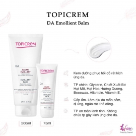 KEM DƯỠNG GIẢM NGỨA CHO DA KHÔ HOẶC VIÊM DA CƠ ĐỊA - TOPICREM EMOLLIENT BALM KEM DƯỠNG GIẢM NGỨA CHO DA KHÔ HOẶC VIÊM DA CƠ ĐỊA - TOPICREM EMOLLIENT BALM