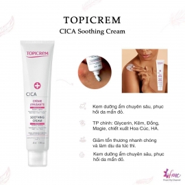 Kem làm dịu da và phục hồi TOPICREM CICA SOOTHING CREAM 40ml Kem làm dịu da và phục hồi TOPICREM CICA SOOTHING CREAM 40ml