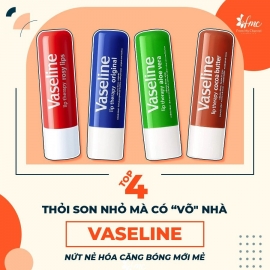 Son dưỡng môi Vaseline dạng thỏi với 4 phiên bản được thiết kế nhỏ gọn, thoải mái 4.8 gam Son dưỡng môi Vaseline dạng thỏi với 4 phiên bản được thiết kế nhỏ gọn, thoải mái 4.8 gam