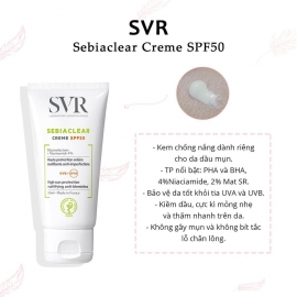 SVR Sebiaclear Creme SPF50 SVR Sebiaclear Creme SPF50