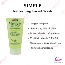 GEL RỬA MẶT SIMPLE - Sửa rửa mặt GEL RỬA MẶT SIMPLE - Sửa rửa mặt