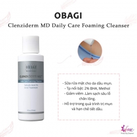 Sữa rửa mặt chuyên sâu Obagi Clenziderm Md Daily Care Foaming Cleanser   Sữa rửa mặt chuyên sâu Obagi Clenziderm Md Daily Care Foaming Cleanser