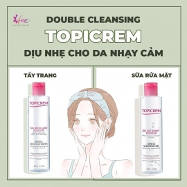 Combo Nước Tẩy Trang + Sữa Rửa Mặt “dịu mê” TOPICREM phiên bản GENTLE Combo Nước Tẩy Trang + Sữa Rửa Mặt “dịu mê” TOPICREM phiên bản GENTLE