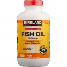 Viên uống dầu cá Kirkland Signature Fish Oil 1000mg cung cấp lượng Omega-3 400 Viên