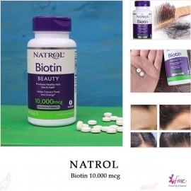 Viên uống Natrol Biotin Beauty 10,000mcg 100 viên Viên uống Natrol Biotin Beauty 10,000mcg 100 viên
