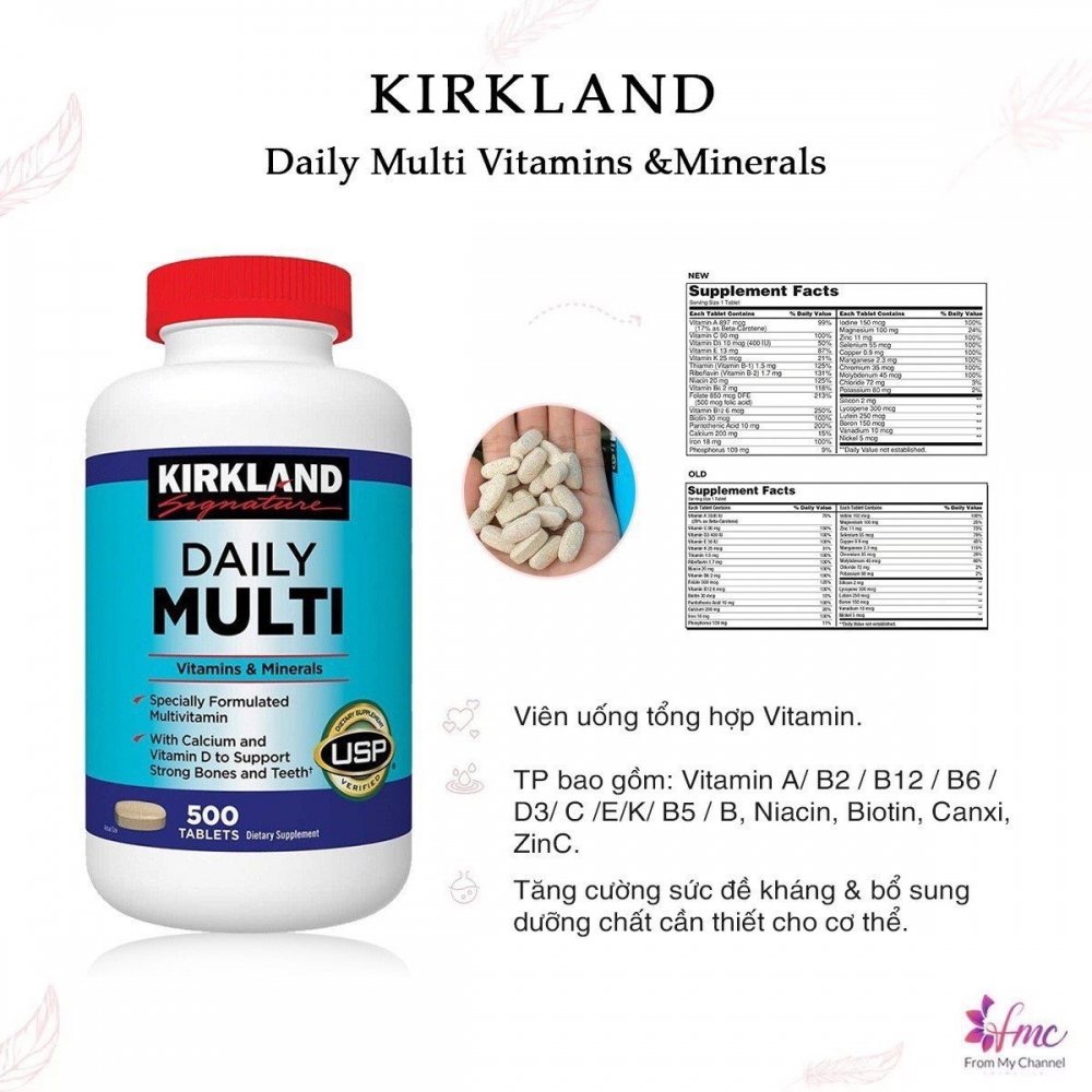 Vitamin Tổng Hợp Daily Multi Kirkland 500 viên